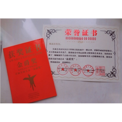 陈泳炎荣誉证书