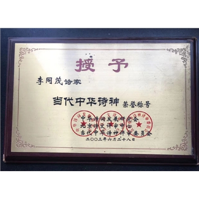 李同茂荣誉证书