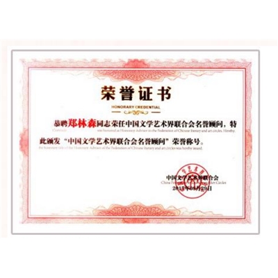 郑林森荣誉证书