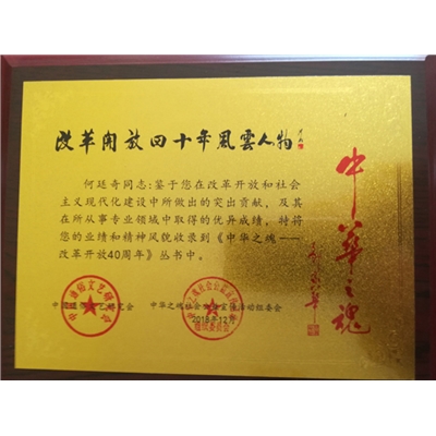 何廷奇荣誉证书
